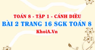 Bài 2 trang 16 SGK Toán 8 tập 1 Cánh Diều